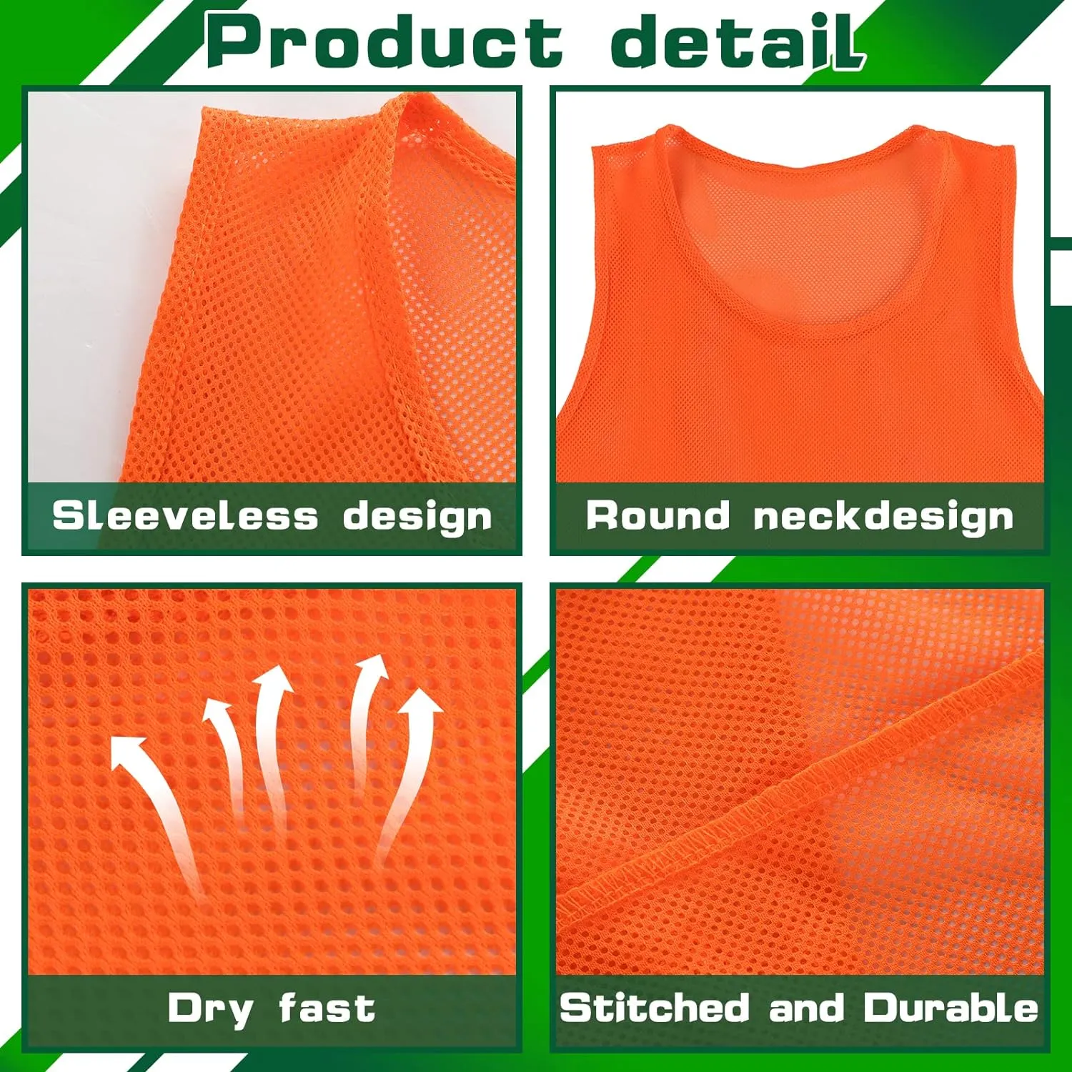 Yahenda 24 Pcs Nylon Mesh Scrimmage Team Practice Vests Pinnies Jerseys for Children Youth Sports Basketball Soccer Football