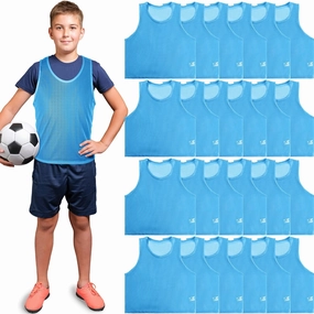 Yahenda 24 Pcs Nylon Mesh Scrimmage Team Practice Vests Pinnies Jerseys for Children Youth Sports Basketball Soccer Football