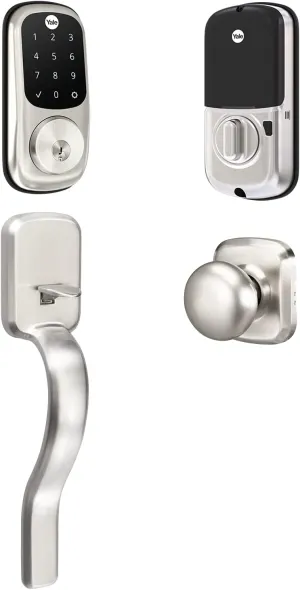 Yale Assure Lock Touchscreen with Ridgefield Handleset Satin Nickel