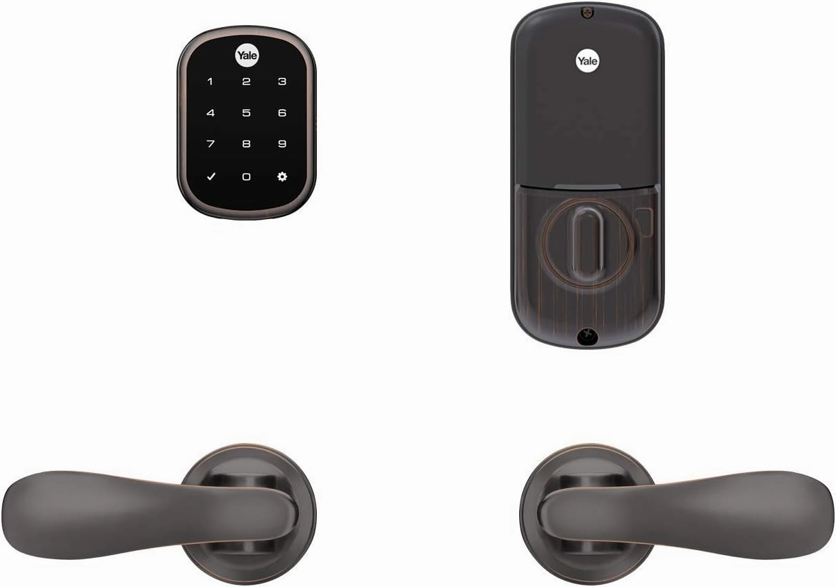 Yale Security B-YRD256-ZW-NV-0BP Yale Assure Lock SL with Z-Wave with Navis Paddle - Works with Ring Alarm, Smartthings, and Wink Smart Touchscreen Deadbolt with Matching Lever, Oil Rubbed Bronze