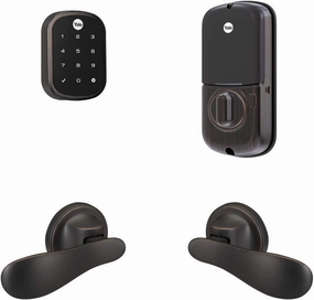 Yale Security B-YRD256-ZW-NV-0BP Yale Assure Lock SL with Z-Wave with Navis Paddle - Works with Ring Alarm, Smartthings, and Wink Smart Touchscreen Deadbolt with Matching Lever, Oil Rubbed Bronze