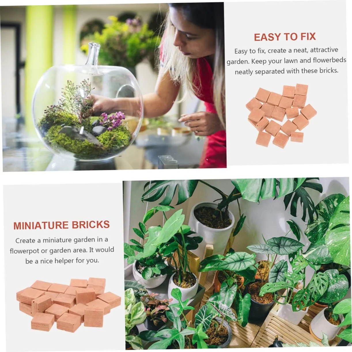 Yardwe 3sets 40pcs Miniature Stimulation Brick Models DIY Creative Building Blocks for Table Decor Architectural Layouts and Train Stations Safe Smooth Surface for Hands Fun 40pcs*3