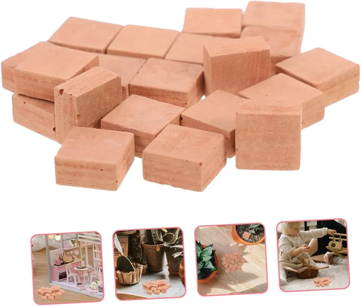 Yardwe 3sets 40pcs Miniature Stimulation Brick Models DIY Creative Building Blocks for Table Decor Architectural Layouts and Train Stations Safe Smooth Surface for Hands Fun 40pcs*3