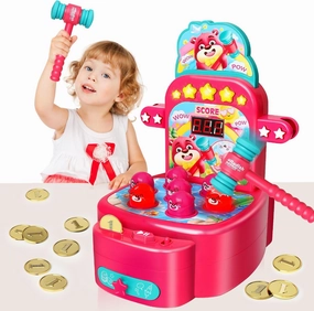 Yerloa Whack Game for Toddlers 2 3 4 5 Year Old Boy Girl Kids Easter Birthday Gift, Toys for Ages 2-4 4-6 Learning Interactive Educational Cause and Effect Toys with 2 Hammers, Music & Light