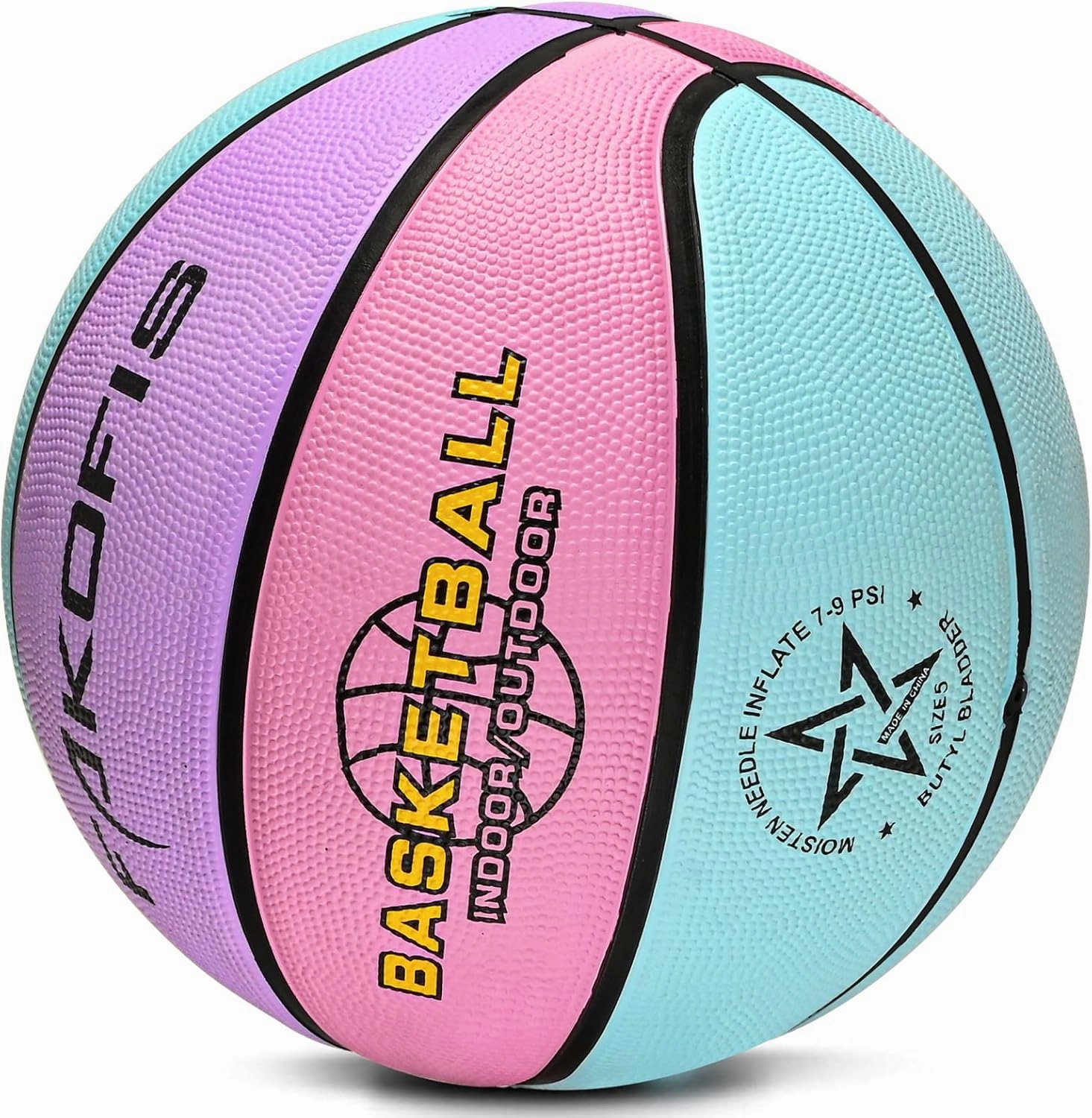 Youth Basketball Size 5 (27.5") Premium Rubber Kids Basketball Size 3/4(22/25.5") for Boys Girls Age 3-14 Indoor Outdoor Pool Play (Gift for Children)