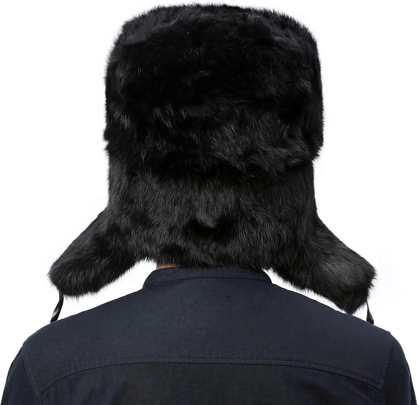 YXCFEWDTrapper Hat Winter Russian Hat Men Women Fur Hat with 100% Rabbit Fur Aviator Earflap Hat Windproof