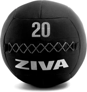 ZIVA ZVO Premium Soft Wall Ball - Elite Level, Commercial Grade Textured Synthetic Leather, Hard-Wearing Reinforced Stitching Weighted Medicine Slam for Strength Conditioning Workout - Avail 4-20lbs
