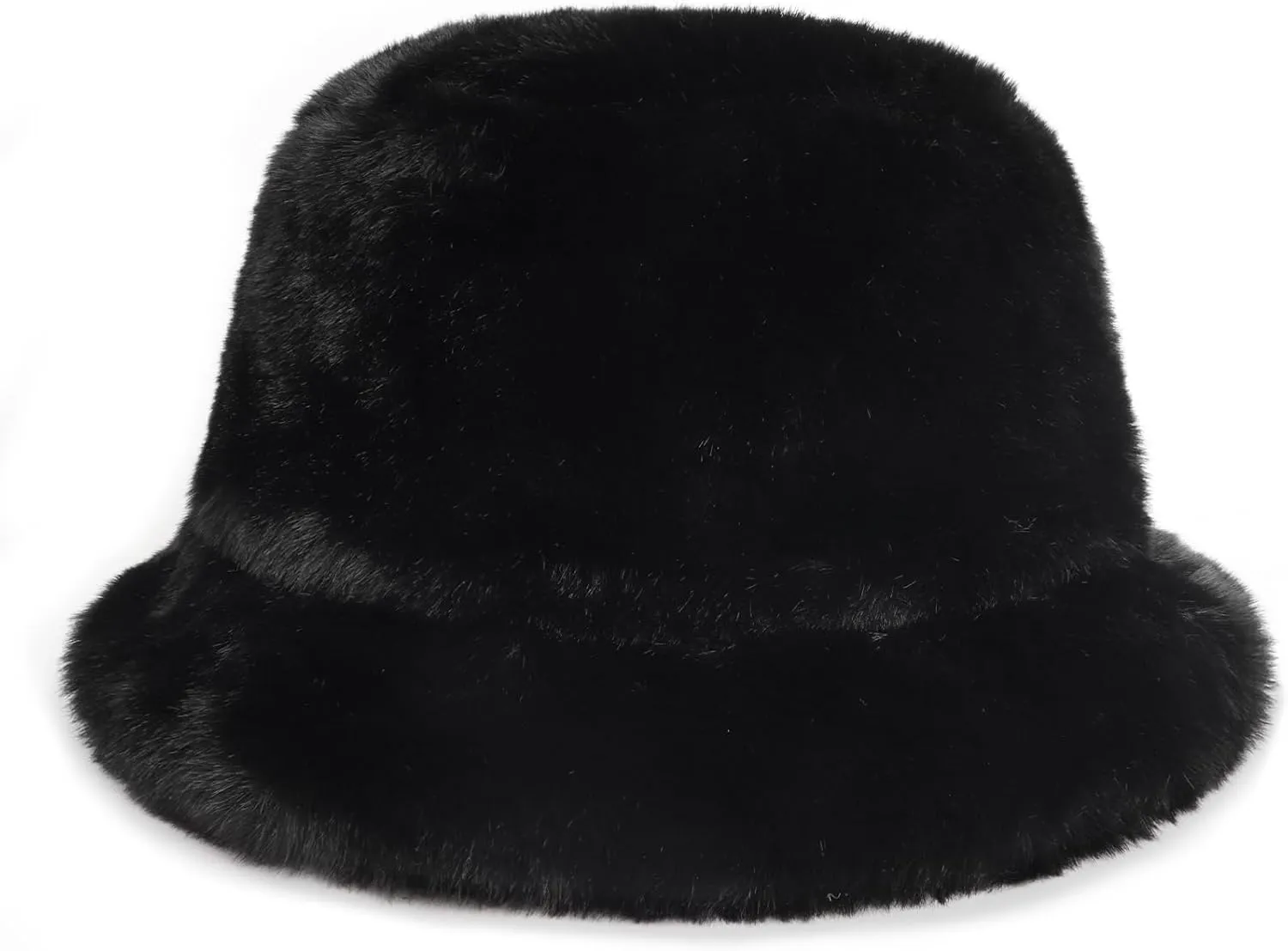 Zylioo Oversize 3XL/2XL/XL Fluffy Bucket Hat,L/M/S Faux Fur Warm Hat Petite,Large Winter Plush Fuzzy Hat for Big Heads