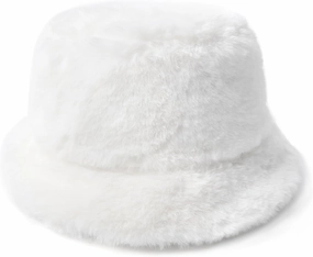 Zylioo Oversize 3XL/2XL/XL Fluffy Bucket Hat,L/M/S Faux Fur Warm Hat Petite,Large Winter Plush Fuzzy Hat for Big Heads