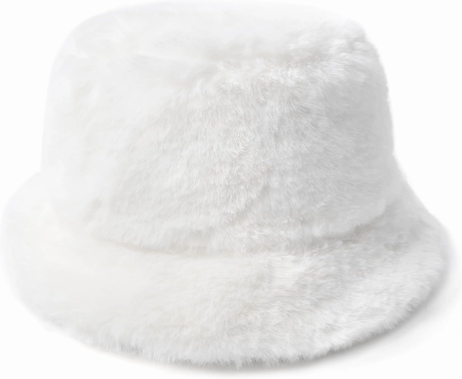 Zylioo Oversize 3XL/2XL/XL Fluffy Bucket Hat,L/M/S Faux Fur Warm Hat Petite,Large Winter Plush Fuzzy Hat for Big Heads
